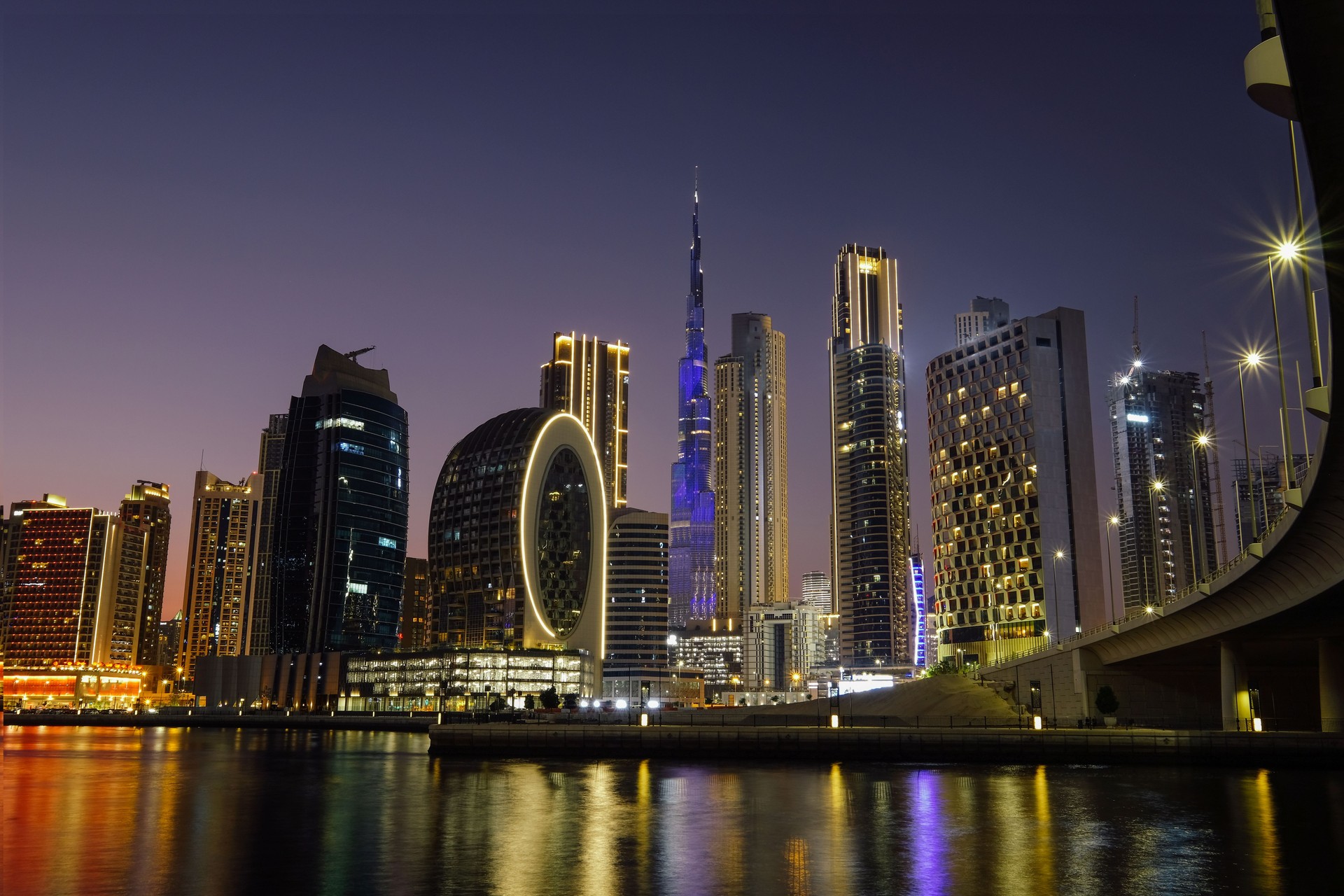 UAE Dubai cityscape skyline city night view